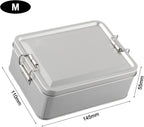 Metal Tin Box, Tinplate Metal Storage Tins Tea Container Rectangular Cookie Box With Lids For Storaging Cookies Snowflake Pastries Tea(M)