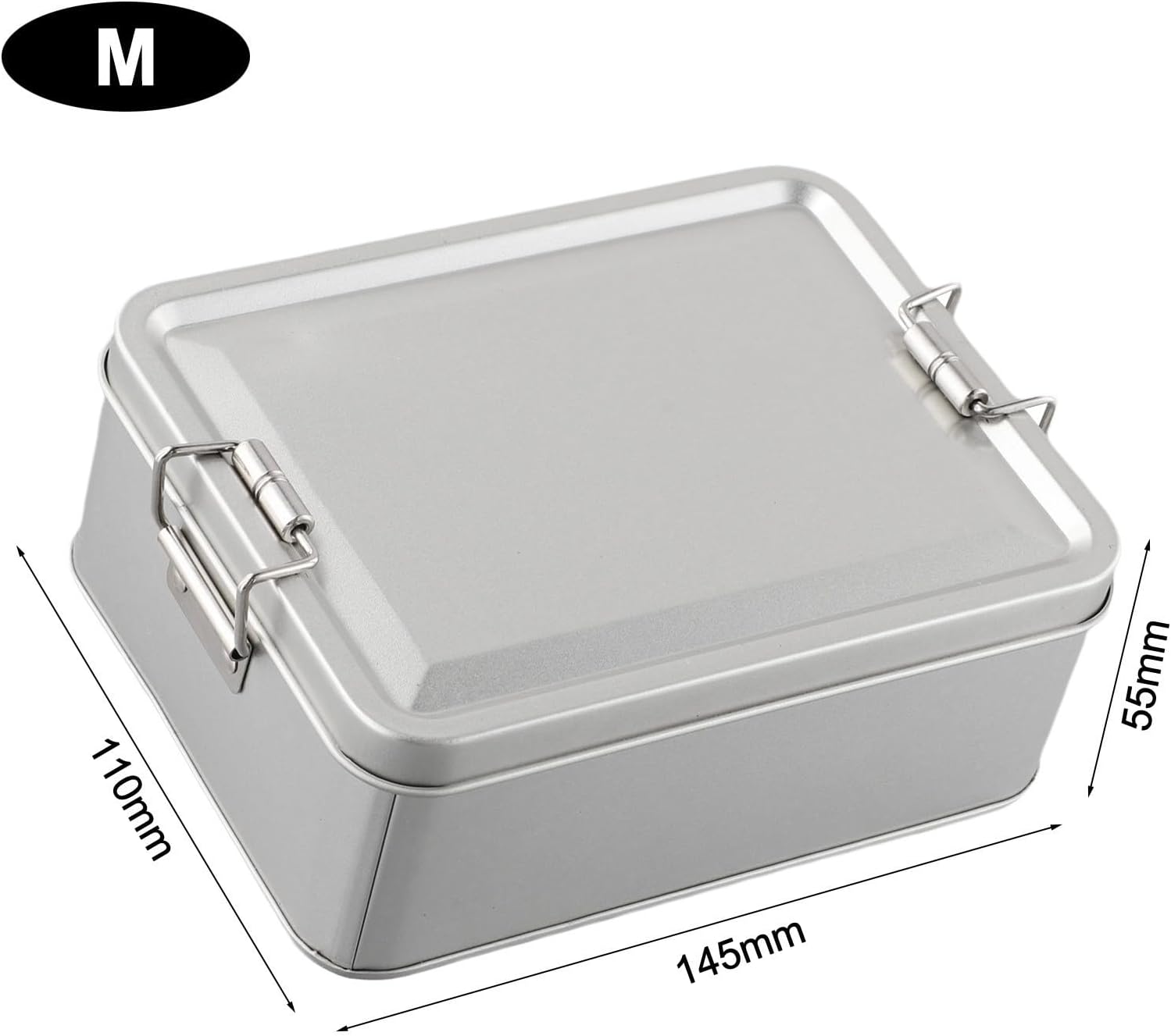 Metal Tin Box, Tinplate Metal Storage Tins Tea Container Rectangular Cookie Box With Lids For Storaging Cookies Snowflake Pastries Tea(M)