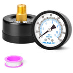 MEANLIN MEASURE 0-160Psi Well Pump Pressure Gauge 1/4" NPT 2" FACE DIAL for Air Compressor RV Regulator Water Pressure Tester Back Mount, with Teflon Tape