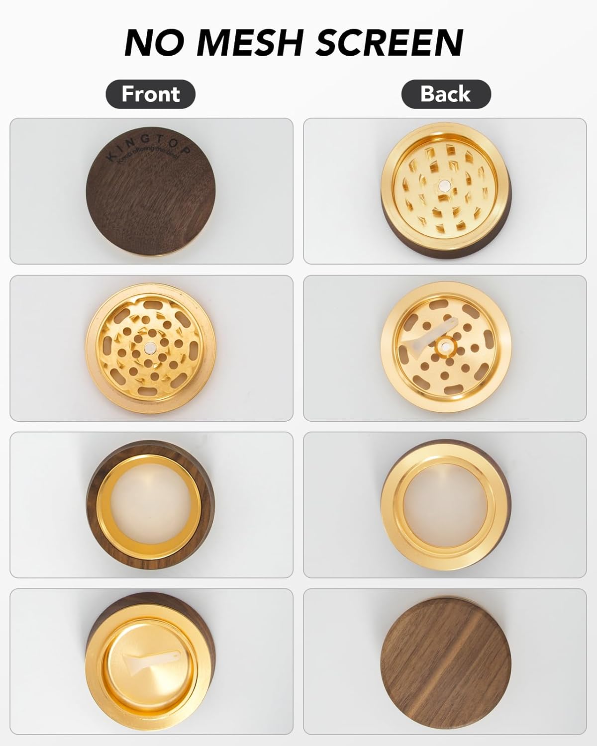 KINGTOP Grinder, Large 2.6" Walnut Wood & Aluminum Manual Grinder