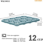 CHEFMADE Mini Muffin Cake Pan, Nonstick 12 Cavity Mini Muffin Bakeware Cupcake Pan for oven Baking（Green）