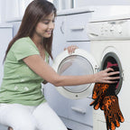 Comsmart BBQ Gloves, 1472°F Heat Resistant Grilling Gloves Silicone Non-Slip Oven Gloves Long Kitchen Gloves for Barbecue, Cooking, Baking, Short, Orange