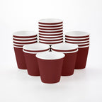 Restaurantware 8 Ounce Double Wall Disposable Coffee Cups, 500 Insulated Crimson Paper Tumblers, Ripple Wall Design, Lids Sold Separately for Hot Drinks like Tea, Hot Chocolate, and More