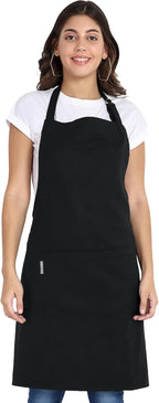 Chef Apron, Recycled Cotton Kitchen Apron with an Adjustable Neck with Long Ties, for cooking, baking