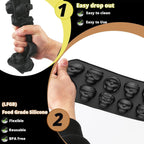 10 Cavity Skull Chocolate Molds,Halloween Silicone Skull Candy Mold for Jelly Crayon Resin, Pack of 2