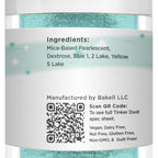 BAKELL Turquoise Edible Glitter, 25 Grams | TINKER DUST Edible Glitter | KOSHER Certified | 100% Edible Glitter | Cakes, Cupcakes, Cake Pops, Drinks, Dessert Vegan Glitter & Dusts (25g, Turquoise)