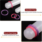 HARFINGTON Fondant Rolling Pin 13 Inch x 0.98 Inch Adjustable Guide Rings Non-Stick PP Plastic Fondant Roller Dough Roller Kitchen Decorating Tools for Cookie Pastry Pizza Clay