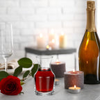 6 Pack Single Serving Wine Carafe Glass Small Mini Carafe Individual Wine Refill Decanter for Dinner Parties Tastings Bars Restaurants (7.7 oz)