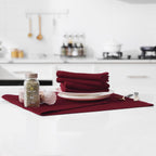 Kitinjoy 100% Cotton Waffle Weave Kitchen Towels, 6-Pack Super Soft and Absorbent Dish Towels for Drying Dishes, Kitchen Hand Towels, 13 in x 28 in, Burgundy