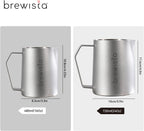 Brewista Precision Milk Frothing Pitcher, Steaming Jug, Coffee, Espresso Machine Accessories for Barista, Latte Art, Cappuccino, Stainless Steel Cup, 24 oz/720 ml, Silver