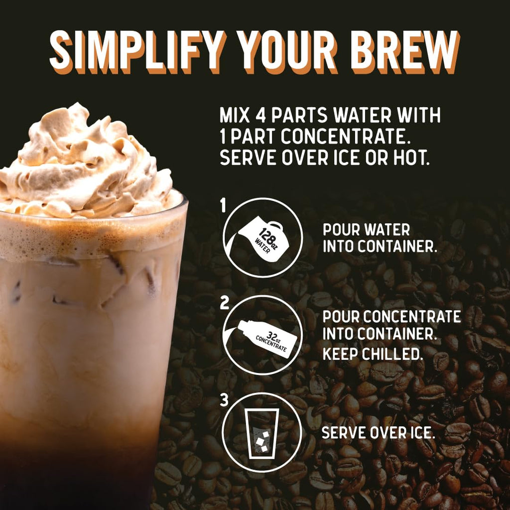 JAVA HOUSE Cold Brew Coffee, Decaf Colombian 4:1 Liquid Concentrate, 32 Ounce Bottle