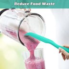 Demao Silicone Blender Spatula & Scraper for Vitamix - Under-Blade & Jar Accessory with Long Handle, Nonstick Surface and Hanging Holes (Cyan)