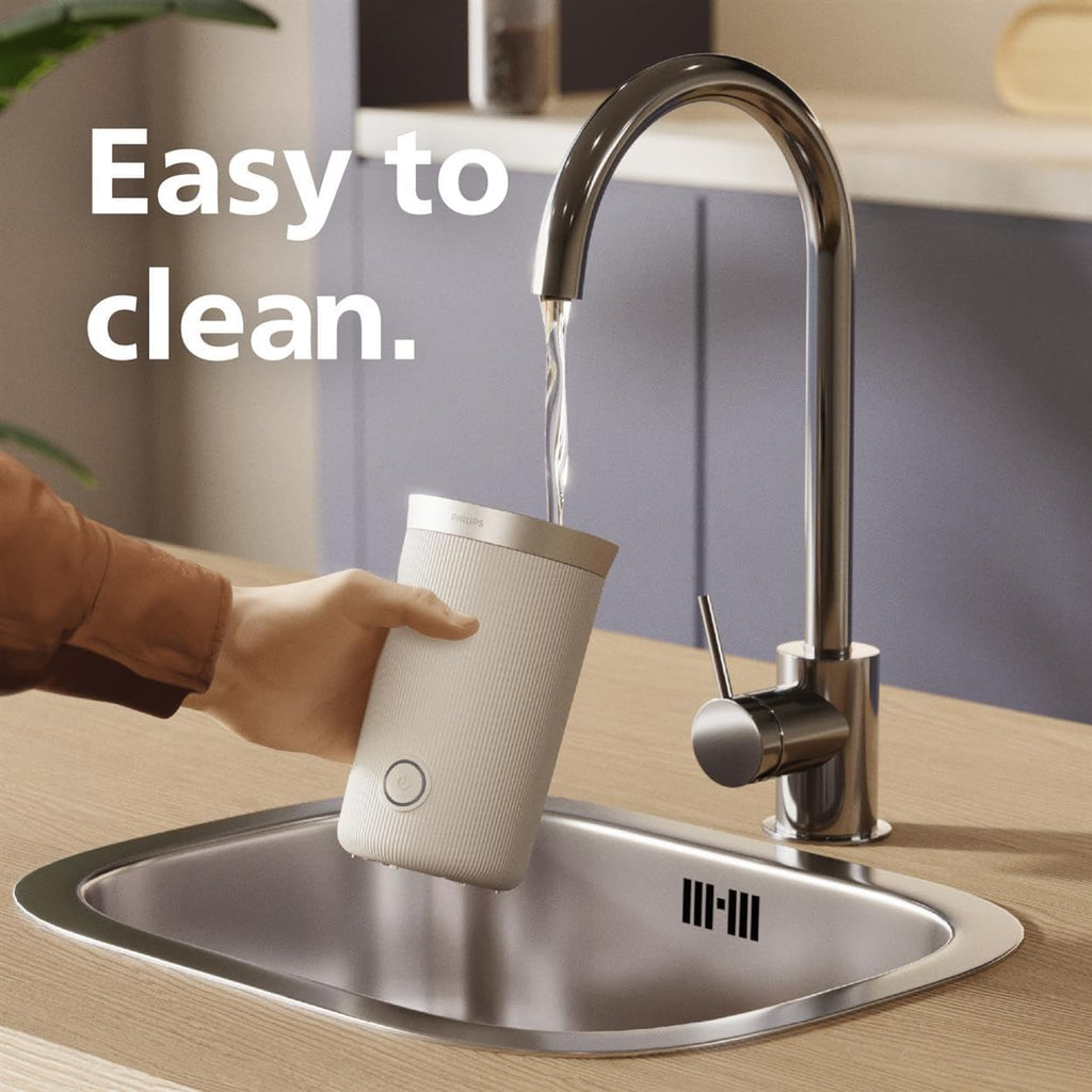 Philips Baristina Milk Frother - Foam Milk Perfectly. Hot and Cold. Dairy and Non-Dairy. Easy to Clean. for Philips Baristina Espresso Machines. Milky White (BAR311/00)