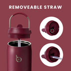 BOTTLE BOTTLE Stainless Steel Water Bottle with Straw and Lid, 32 oz Vacuum Insulated Cup,Stay Cold and Hot， Leak-Proof Wide Mouth Sports Water Bottles red