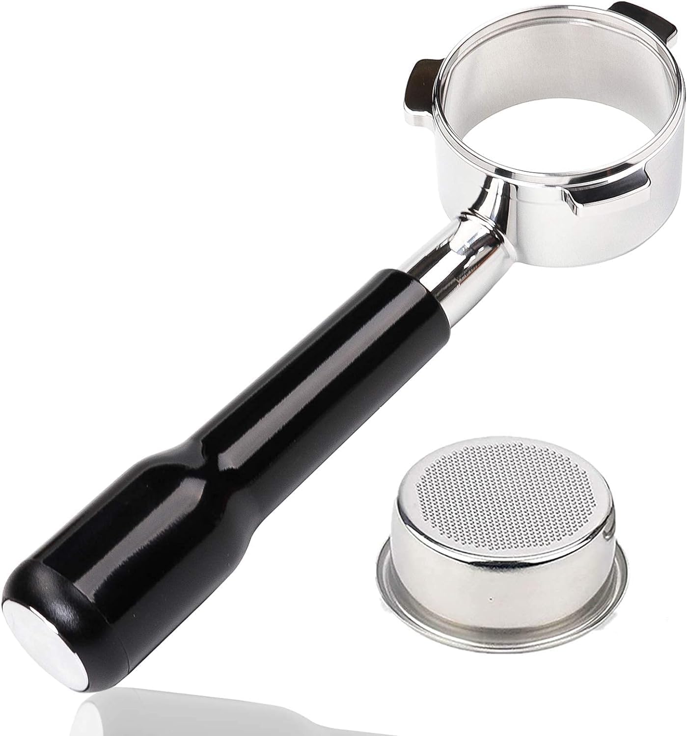 Espresso Portafilter 54mm Bottomless - Compatible with Breville Duo-temp, Infuser, Bambino, Barista Express, Barista Touch, and Barista Pro Espresso - Stainless Steel Filter Basked Included