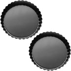 Tosnail 2 Pack 9 Inch Non-Stick Quiche Pan Tart Pan with Removable Loose Bottom