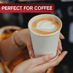 Smygoods White Original Disposable Paper Coffee Cups with Lids (12 OZ, 25 Count) For Hot Beverages, Tea, Espresso, Cocoa - To Go Drink Containers, Café & Office