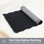 Scalloped Coffee Bar Mat for Countertop, Cute Dish Drying Mats for Kitchen Counter, Diatomite Absorbent Mat for Coffee Station, Kitchen Aesthetic Decor (16"x24", Grey)