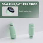 Small Water Bottle 12oz with Clip, Double Wall Stainless Steel Vacuum Small Insulated Water Bottle Keeps Drinks Cold 24 Hrs/Hot 12 Hrs for Kids Handbag School BPA Free (Mint)