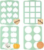 QELEG 4Pcs Cookie Molds Chocolate Chablon Cookies Stencil Mold Set for Cake Decoration QLG116/120HBGJ2393/2396