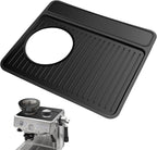 Tamping Mat for Breville 870/880, Espresso Tamper Mat, Food Grade Silicone Non-Slip, 11in x 9.25in, Waterproof Heat Resistant, Espresso Tamping Station for Espresso Machine Barista Accessories (Black)