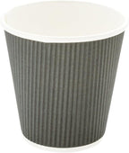 Restaurantware 8 Ounce Double Wall Disposable Coffee Cups, 500 Insulated Gray Paper Tumblers, with Ripple Wall Design, Lids Sold Separately for Hot Drinks like Tea, Hot Chocolate, and More