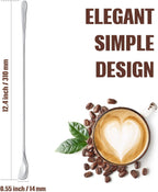 Patelai 8 Pieces Stainless Steel Coffee Stirring Spoons 12.4 Inch Reusable Coffee Stirrers Long Handle Bar Cocktail Salt Spoons Tiny Swizzle Sticks for Bar Cocktails