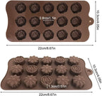4 Pack Flower Shape Silicone Molds Chocolate Candy Mold, DanziX Silicone Mold for Wedding,Festival, Parties, DIY Enthusiasts-15 Cavity