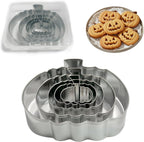 Pumpkin Cookie Cutters Set with Box, 5Pcs Large to Tiny Size - 3.94'', 2.95'', 2.05'',1.57'', 1.18'', Stainless Steel Fondant Biscuit Mold for Halloween Fall Thanksgiving Day Holiday Party Decoration