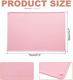 uxcell Silicone Pastry Mat, 27.5" x 19.7" Silicone Baking Mat with Measurements, Non-Stick Dough Rolling Mat for Making Pastry Cookies Bread Pizza Pink