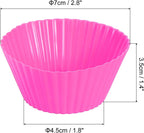 uxcell 42Pcs Silicone Cupcake Liners, Non-Stick Baking Cups, for Cooking Eggs, Baking Muffins and Make a Cake(Rose Red)