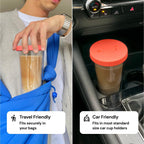 Dodoko Reusable Boba Cup and Straw Boba Tea Cup Bubble Tea Cup Reusable Iced Coffee Cup Cold Coffee Cup Smoothie Cup with Lid and Straw Smoothie Cup to go Smoothie Tumbler 17 oz - Hot Pink