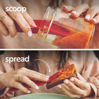 POLYGONS FLAT 3-IN-1 FOLDING MEASURING SPOONS | 2 Spoons with 6 Different Sizes (Maroon)