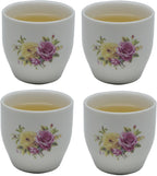 Liang baobao Porcelain Teacup, 5oz Cups Painted Flowers Coffee Tea Water Pot Ceramic Kettle Tea pot Accessories (cup*4)