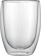 Restaurantware-Forma Professional 11.8 Ounce Double Wall Coffee Cups, 2 Insulated Latte Glasses - Dishwashable, Reusable, Clear Glass Beverage Cups, Freezable, For Hot Or Cold Beverages