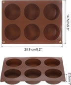 uxcell 4pcs Silicone Muffins Pan, 6 Cup Silicone Cupcake Pan Nonstick Baking Tray for Muffins, Cupcakes, Dishwasher Safe, Brown