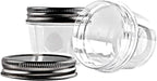 novelinks 4 oz Clear Plastic Jars with Screw-On Lids – Reusable Round Containers for Slime, Food, Spices, Crafts & Kitchen Organization – BPA-Free Storage Jars, 20 Pack