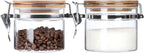 KKC HOME ACCENTS Clear Borosilicate Glass Storage Jars with Airtight Locking Clamp Lids,Glass Jar Canisters,Sealed Glass Jars with Bamboo Lid,Air tight Brown Sugar Salt Container,15 Fluid-oz