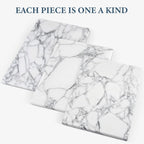 Koville Italian Natural Marble Cutting Board for Kitchen Pastry Bread Macaron Display, 12" x 8" Real Stone Slab Marble Cheese Board for Counter, Bathroom Perfume Tray Candle Plate (Arabescato)
