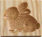 Wooden Cookie Biscuit Mold, 3D Baking Mold, Embossing Craft Decorating Baking Tool, Suitable for Halloween Thanksgiving Christmas Kitchen DIY (Rabbit 10 * 10 * 2)