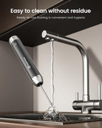 Maestri House Rechargeable Milk Frother with Stepless Speed Control, LunaFro Max Handheld Electric Foam Maker Waterproof Drink Mixer Foamer with Stand & Detachable Whisks for Lattes, Cappuccino