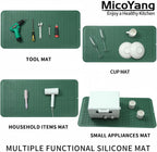 Silicone Dish Drying Mat for Multiple Usage,Easy clean,Eco-friendly,Heat-resistant Silicone Mat for Kitchen Counter or Sink,Refrigerator or Drawer Liner Green 5XL 36inches x 18inches