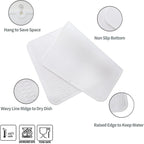 Silicone Dish Drying Mat for Multiple Usage,Easy clean,Eco-friendly,Heat-resistant Silicone Mat for Kitchen Counter or Sink,Refrigerator or Drawer Liner White 4XL 32 inches x 18 inches