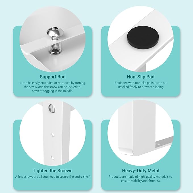 2 Pack Expandable Cabinet Organizer Shelves, 88lbs High Weight Capacity, Stackable Heavy-Duty Metal Storage Rack, Adjustable Cabinet Shelf for Kitchen, Pantry, Cupboard, Under Sink, White