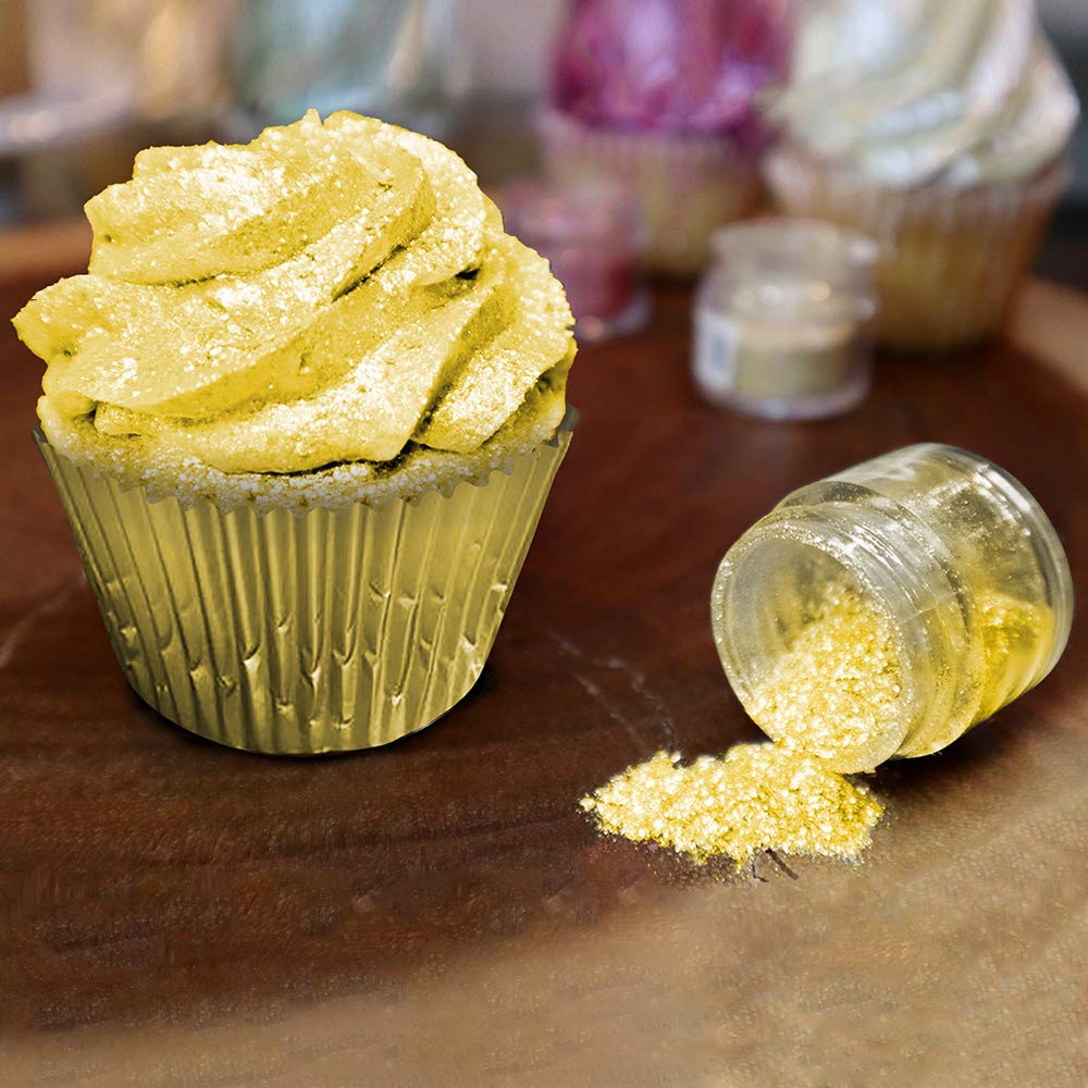 Bakell - Tinker Dust Sunflower Yellow Edible Glitter for Cakes, Cupcakes, Cake Pop and Beverages, 1x 45g Jar