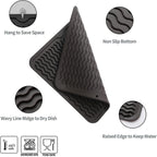 Silicone Dish Drying Mat for Multiple Usage,Easy clean,Eco-friendly,Heat-resistant Silicone Mat for Kitchen Counter or Sink,Refrigerator or Drawer liner Coffee M 12 inches x 12 inches