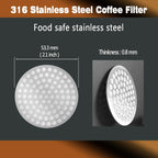 53.3mm Espresso Puck Screen-Food-Grade 316 Stainless Steel, 0.8mm Thickness, Reusable Filter for Espresso Portafilter-Compatible with Puck Screen 54mm Breville & Breville Coffee Accessories