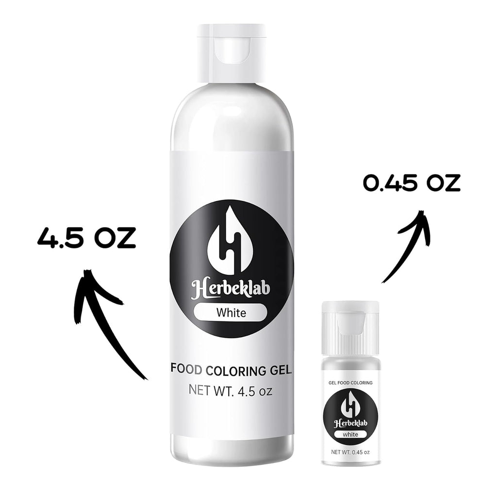 White Food Coloring Gel Herbeklab 4.5 oz Professional Grade White Food Dye Concentrated Gel Food Color for Icing Baking Cake Decorating Cookie