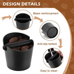 5-Inch Coffee Knock Box for Espresso Grounds Disposal with Extended Knocking Rod & Shock-Absorbent Non-Slip Base - Perfect for Home, Office, and Coffee Enthusiasts