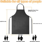 8 Pack Waterproof Rubber Vinyl Apron 40 Inch Chef Aprons for Men Heavy Duty Chemical Work Apron Extra Long Grilling Aprons with Adjustable Bib Apron for Dishwashing Lab Butcher Cooking Kitchen Black